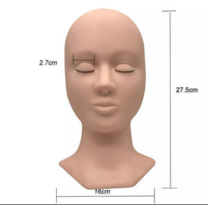 Lash Mannequin Practice Head with removal lids