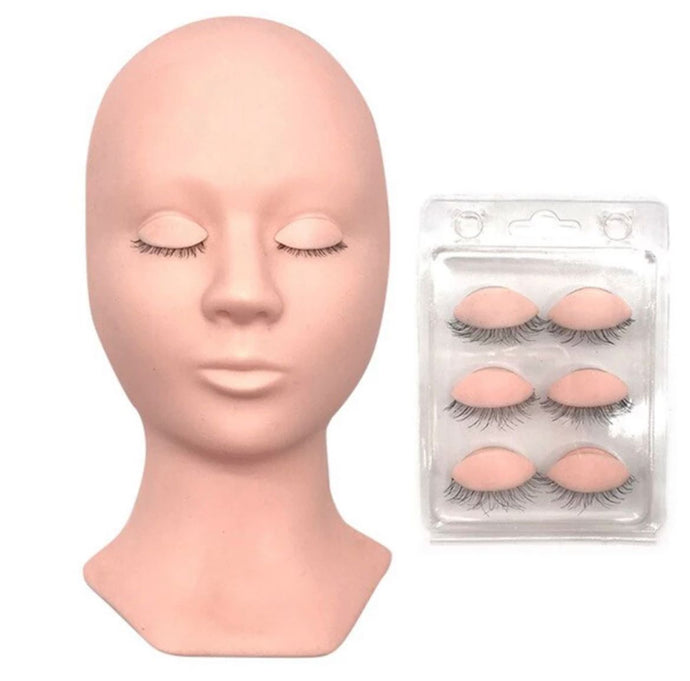 Lash Mannequin Practice Head with removal lids