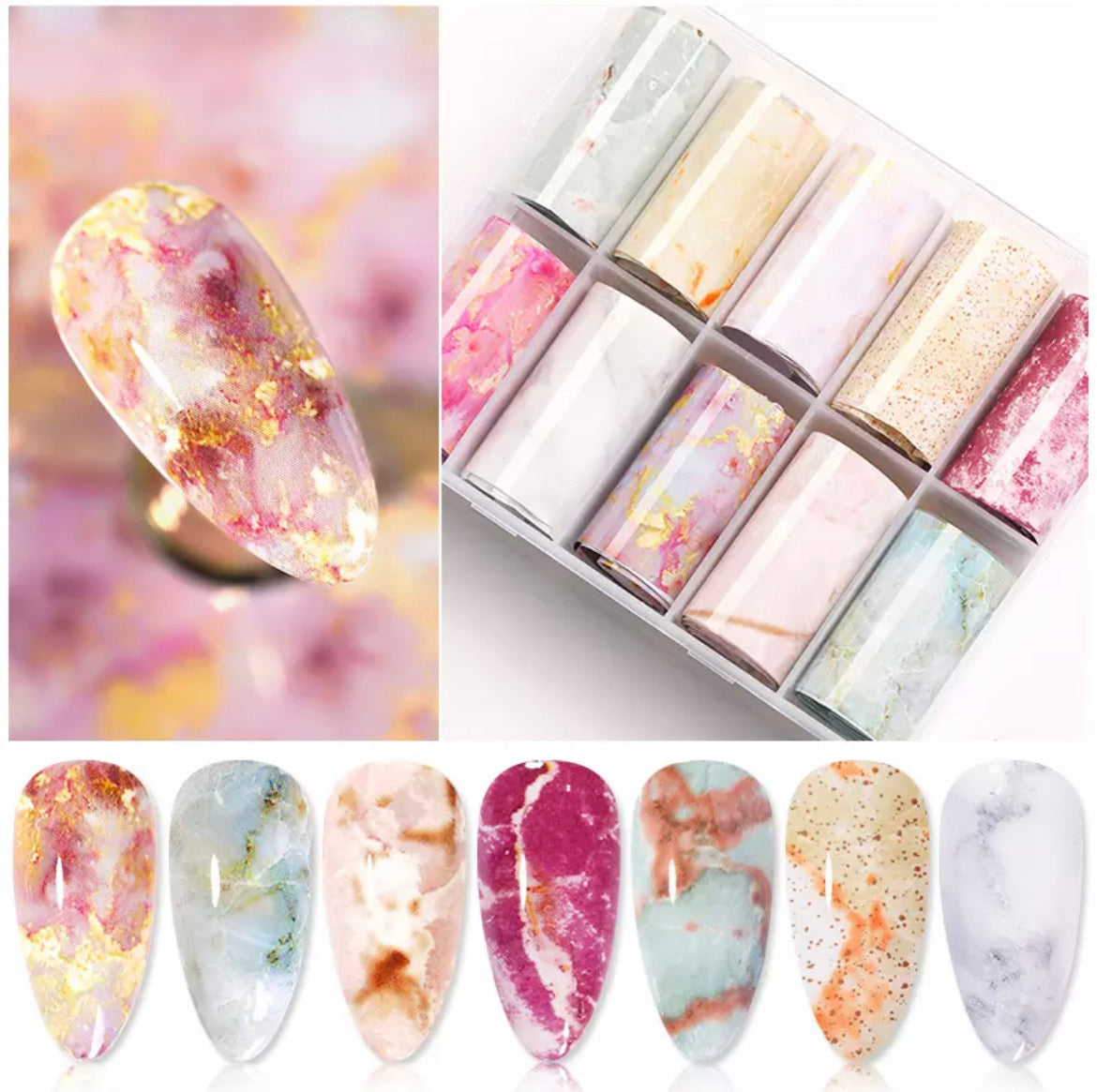 3D Nail Stickers White Gold Leaf Abstract Line Pattern Nail Decals DIY Nail  Art | eBay